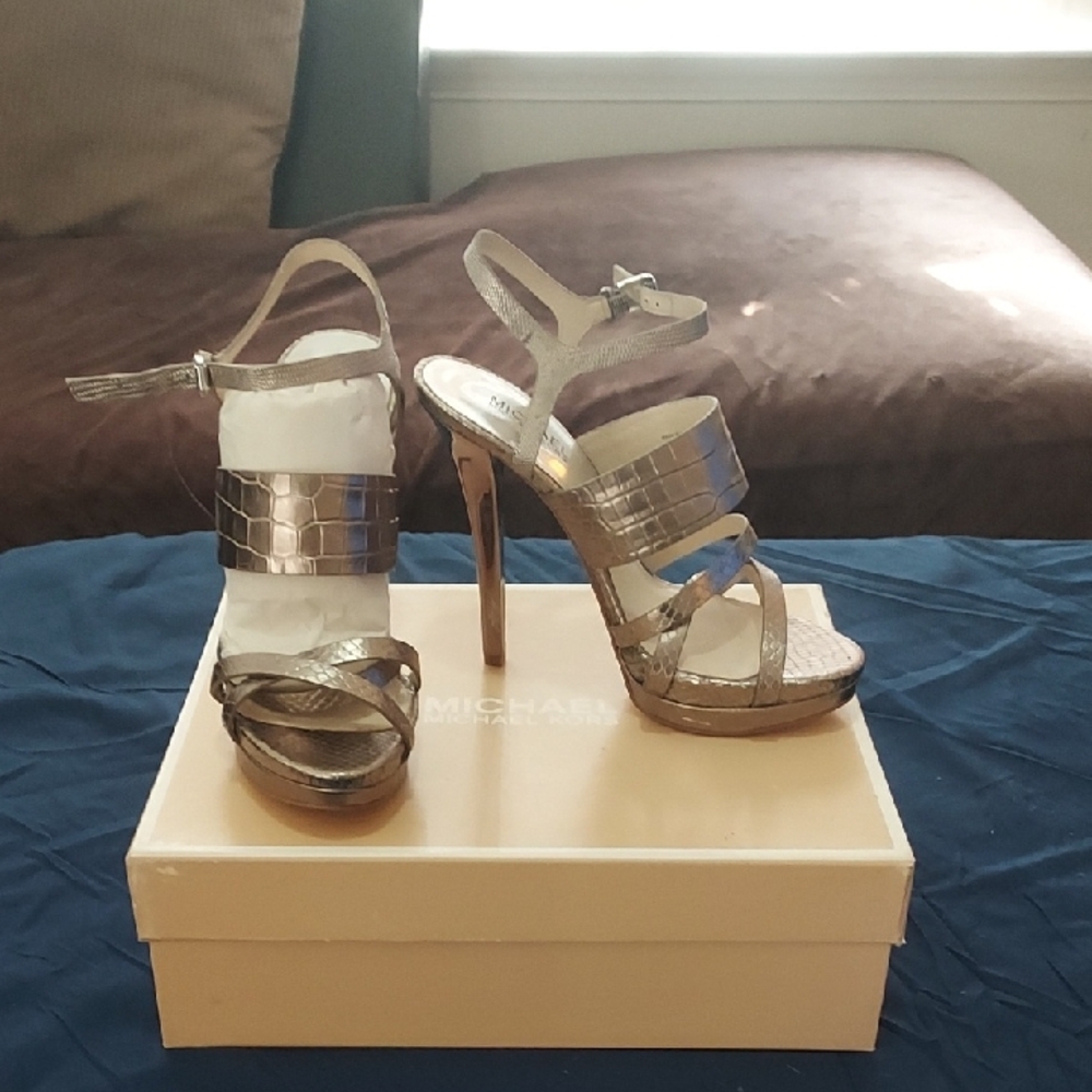 Michael Kors Silver Platform Stiletto Heels